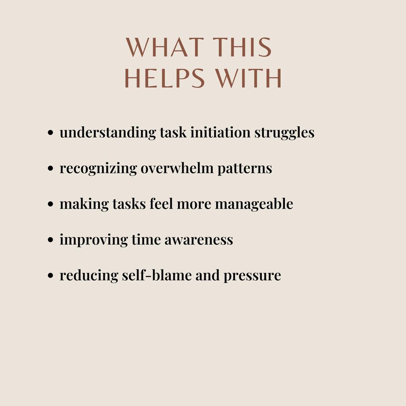 Executive Function Struggles | Task Initiation and Overwhelm Worksheet Bundle | Printable PDF image 2