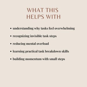 When It Feels Like Too Much | Overwhelm & Task Breakdown Worksheet | Printable PDF image 2