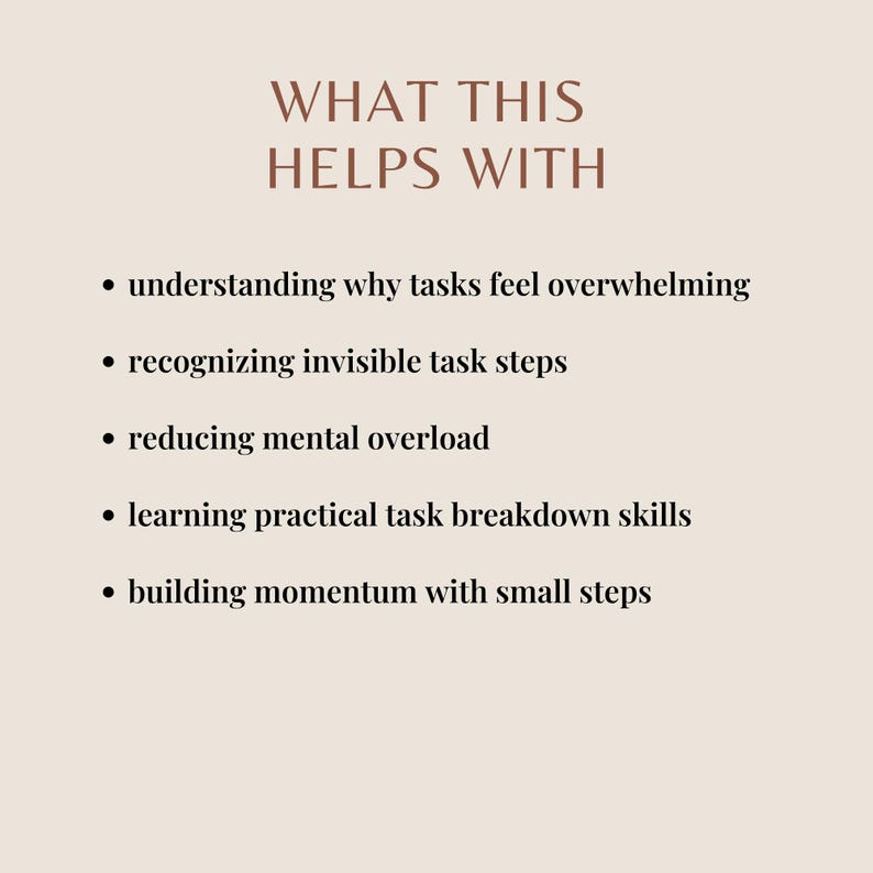 When It Feels Like Too Much | Overwhelm & Task Breakdown Worksheet | Printable PDF image 2