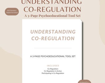 Co-Regulations-Bundle | Arbeitsblätter zur emotionalen Regulierung für Erwachsene | Beziehungskonflikt Printables | Therapie PDF Download