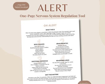 Auf Alarm | Angst Arbeitsblatt für Erwachsene | Nervensystem Aktivierung & Hypervigilanz | Therapie PDF zum selbst ausdrucken