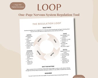 Der Regulationskreis | Arbeitsblatt zur emotionalen Regulierung für Erwachsene | Bewältigungsfähigkeiten Printable | PDF-Datei