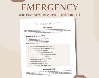 Kein Notfall | Angst Arbeitsblatt für Erwachsene | Beruhigende Fähigkeiten zum Ausdrucken | Therapie PDF