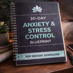 30-Day Stress Control Blueprint | Printable PDF Workbook | Calm Mind Planner | Anxiety & Overthinking Reset | Low Ink Instant Download