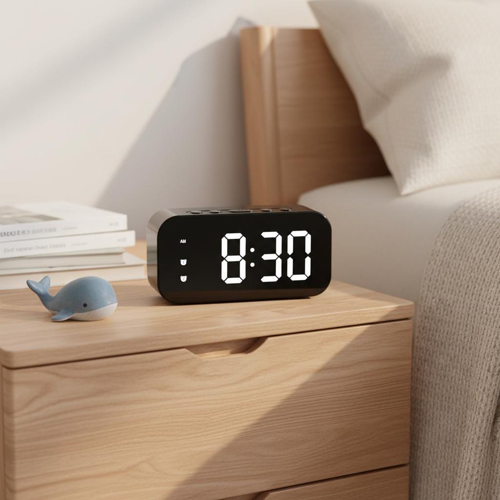 Minimalist Digital Alarm Clock • Smart LED Bedside Timer With Dual ...