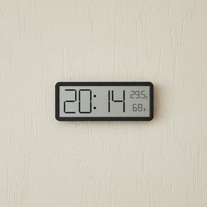 Reloj de pared digital minimalista • Visualización de temperatura, humedad y calendario para el hogar