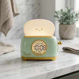 Kids Alarm Clock with LED Night Light, Sleep Trainer, Temperature Display, Bedside Clock
