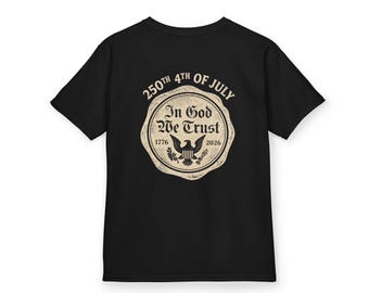 In God We Trust crest Kids Tee | 250th 4th of July patriotic