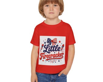 Little Firecracker Toddler T-shirt | Patriotic 4th of July Tee