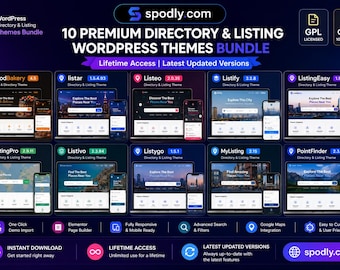 10 WordPress Listing & Directory Themes Bundle | Lifetime Access, GPL Licensed | Latest Updated Versions|