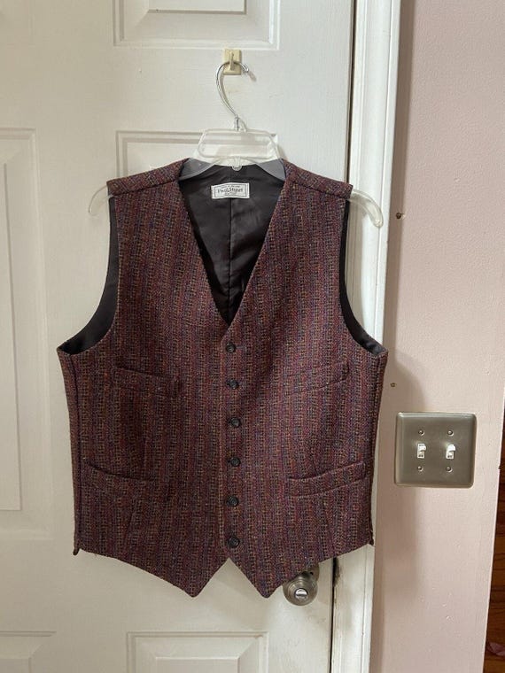Paul Stuart, Paul Stuart New York Vintage Vest 100% Wool Multi Color Fit Men Size M Unique !