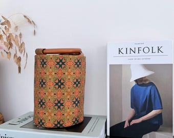 100% Mulberry Silk Xiangyunsha Bucket Bag Wooden Ring Drawstring Mini Purse Oriental Vintage Floral Chinese Style Small Hand Tote