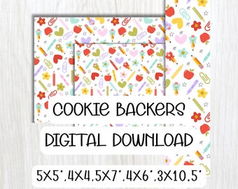 Teacher Appreciation Cookie Backers, Back To School Cookie Backers, meerdere maten (digitale download)