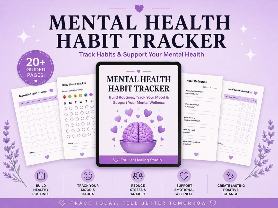 Mental Health Habit Tracker Printable | Mood and Routine Tracker ...