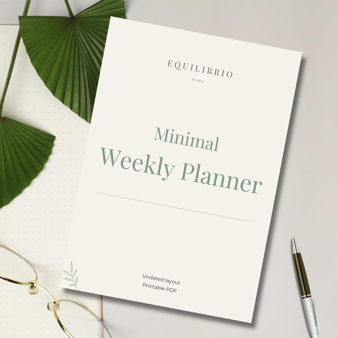 Minimal Weekly Planner Printable PDF – Undated A4 – Sage Green ...