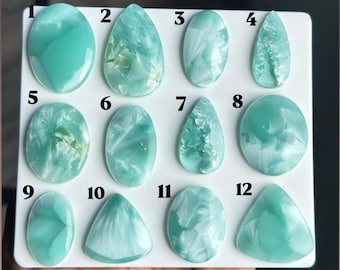 Blue Hemimorphite Cabochon Set | Blue Gemstone Cabochons | Natural Loose Stone | Jewelry Making | Collector Gemstone | Gift