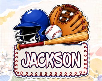 Custom Baseball Name Magnet, Personalized Baseball Player Magnet, Team Sports Fridge Locker Magnet for Kids Boys Girls Coaches, Gift Idea