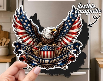 Patriotic Eagle Magnet, USA 250th Anniversary Fridge Magnet, American Eagle 1776 2026 Decor, Fourth of July Dad Gift, Locker Magnet Gifts