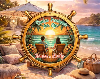 Custom Cruise Door Magnet for Couples, Personalized Cruise Partners for Life Cabin Decor, Cruise Ship Magnet for Honeymoon Anniversary Trip