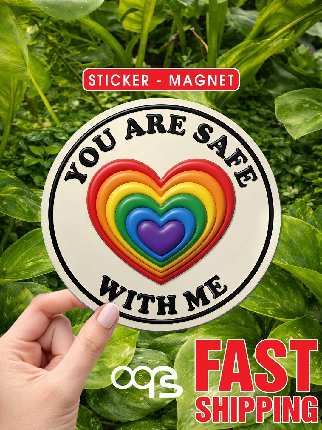 You Are Safe With Me Sticker, Magnet, LGBTQ Ally Pride Sticker, Safe ...