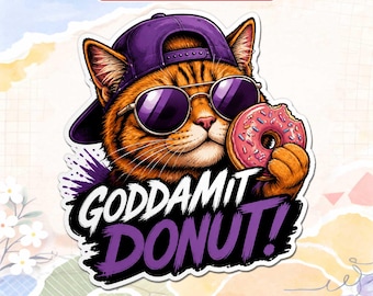 Donut Princess Cat Magnet, Funny Cat Fridge Magnet, Cute Cartoon Kitty Magnet for Locker Refrigerator Office Gift Idea for Adults Him Her