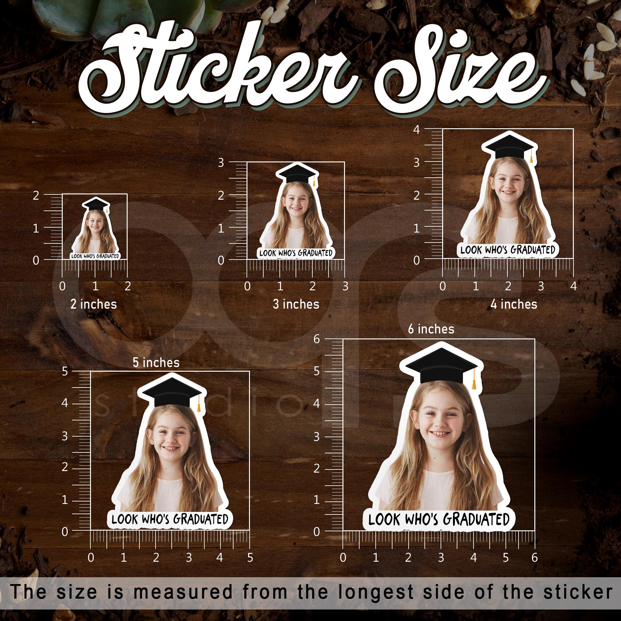 Graduate Photo Sticker Custom Graduation Photo Sticker, Look Who’s Graduated Face Sticker ...
