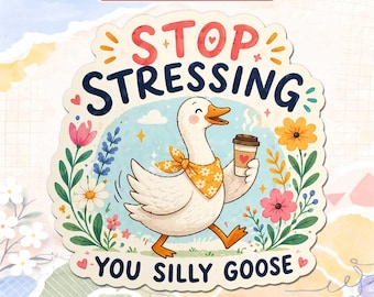 Silly Goose Magnet, Funny Goose Fridge Magnet, Cute Animal Meme Decor for Locker Refrigerator Office Magnetic Board, Gift Idea for Adults