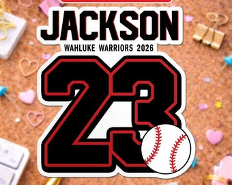 Custom Baseball Sticker Magnet Personalized Name Number Softball School Locker Decoration Sports Player Gift Birthday For Baseball Team Kids