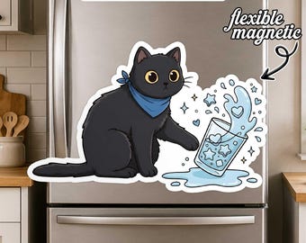 Anti ICE Cat Magnet, Funny Black Cat Protest Magnet, Sarcastic Political Fridge Magnet, Resist Decor for Locker Office Refrigerator Gifts