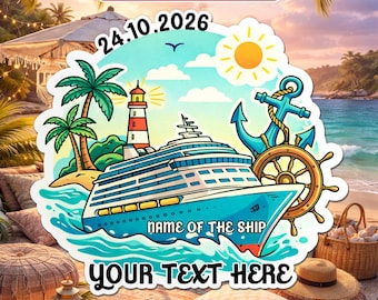 Custom Family Cruise Magnet, Sticker, Personalized Summer Cruise Trip Magnet, Outdoor Travel Family Magnet for Fridge Cabin Door Gift