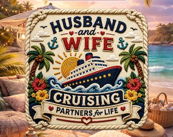 Husband and Wife Cruise Door Magnet, Cruising Partner for Life, Family Vacation, Magnetic Cruise Ship Door Gift, Locker, Magnet, Fridge