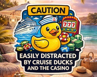 Cruise Door Magnet, Funny Cruise Duck Magnet, Cruise Cabin Door Decor, Caution Cruise Gift, Duck Hunting Waterproof Magnet Sign