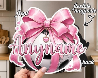 Custom Soccer Name Number Magnet, Personalized Soccer Player Magnet, Team Sports Fridge Locker Magnet, Team Soccer, Coach Gift Idea