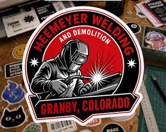 Heemeyer Welding Demolition Sticker, Patriotic Killdozer Welder Vinyl Decal, Radical Welding Humor Gift for Laptop Water Bottle Toolbox