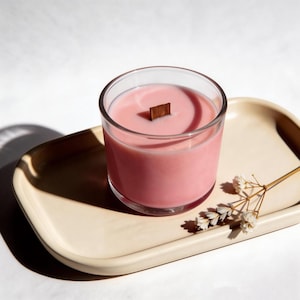 Sakura Soy Candle | Cherry Blossom Pink | Wood Wick | Hand-Poured Japan | Reusable Glass | Vegan Gift