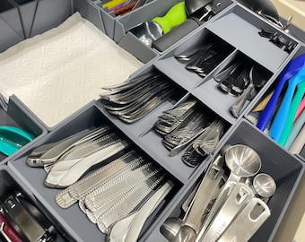 Deluxe 20" Wide Drawer Organizer | Choose 18, 19, 20, or 24" Length | Kitchen Utensil Storage Insert