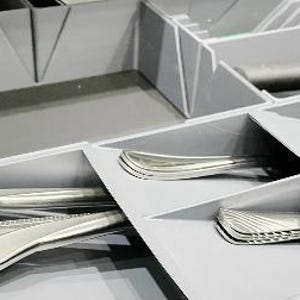 Standard Modular Kitchen Drawer Organizer | 18" Wide, Customizable Lengths | Utensil Storage Insert image 9