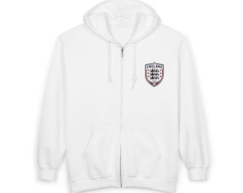 Sudadera con capucha y cremallera de Inglaterra para el Mundial de Fútbol 2026 / Ropa para aficionados de los Tres Leones