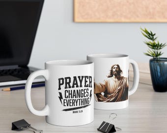 Keramische mok Jezus Heilige Schrift | Religieuze koffiemok Jeruzalem