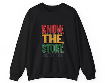 Conoce. La. Historia. Sudadera / Juneteenth 1865, Colores Panafricanos