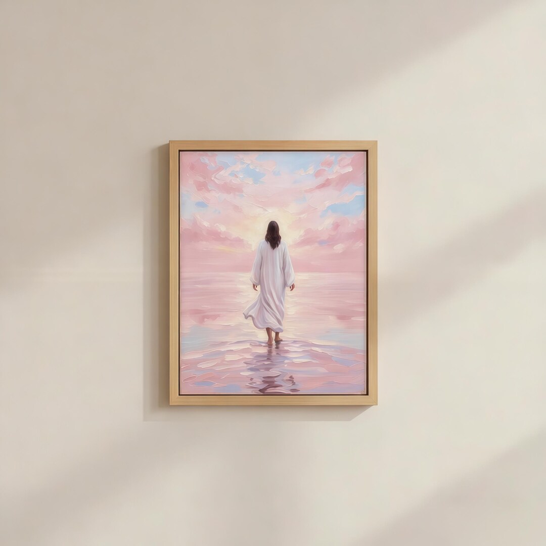Jesus Walking on Water Art Print | Vintage Retro Christian Wall Art ...