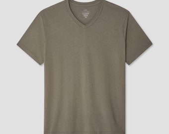 Camiseta de algodón con cuello en V para hombre, regalo para hombre, camisa hombre, básica, regalos cumpleaños.