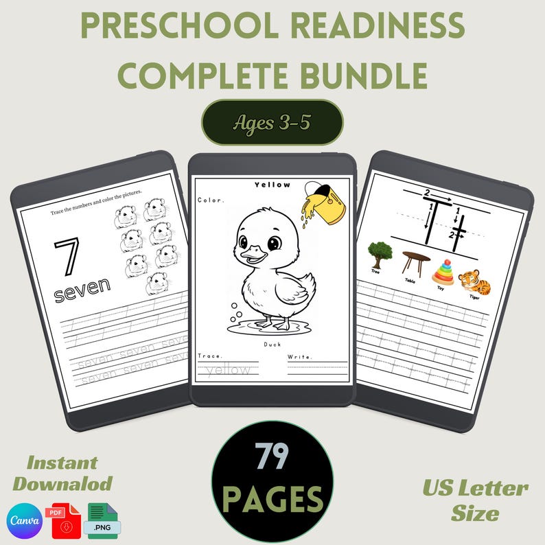 Preschool Readiness Bundle | Kindergarten Prep Worksheets | Toddler ...