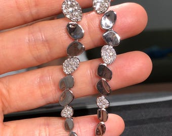 925 Sterling Silver Lab Grown Diamond Earrings Rose Cut & Brilliant Drop Earrings