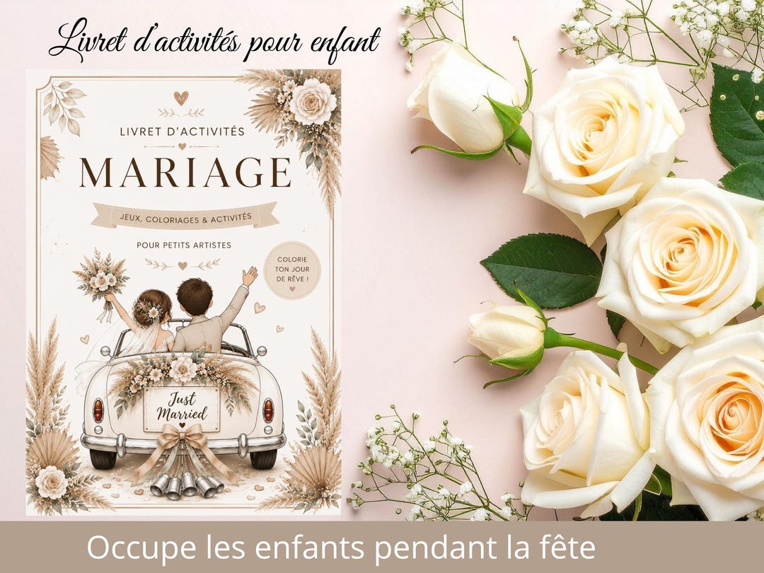 Kit 4 Activités Enfants Mariage Voyage – Coloriage, Mots Mêlés, Labyrinthes Et Jeux De Logique