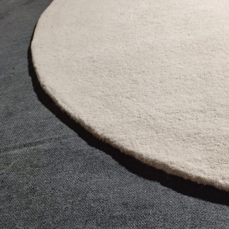 Hand Tufted Wool Half Moon Rug, Modern Minimalist Ivory Carpet - Etsy ...