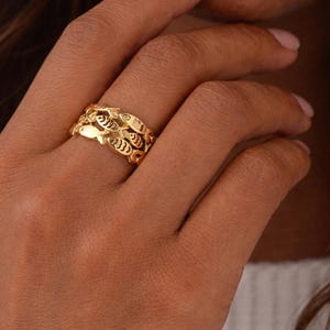 Stacked Gold Fish Motif Open Wrap Ring