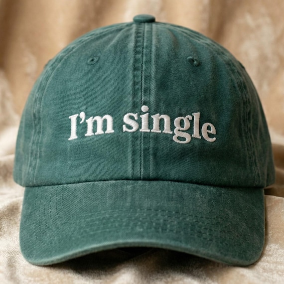 Embroidered I'm Single Hat, Vintage Washed Cotton Baseball Cap, Funny Dating Status Gift for Women and Men