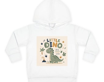 Little Dino illustration Toddler Hoodie | Cute Green Dinosaur, Nursery Print