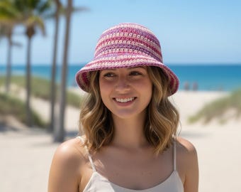 Striped Crochet Bucket Hat Pattern | Beginner-Friendly PDF